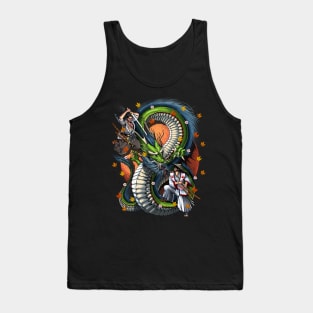 Japanese Dragon Samurai Battle Tank Top